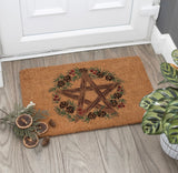Winter Solstice Pentagram Coir Doormat