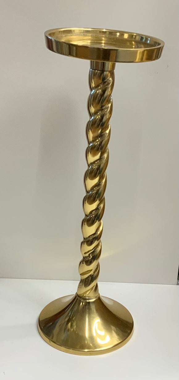 Gold Pillar Twist Candlestick 25 cm