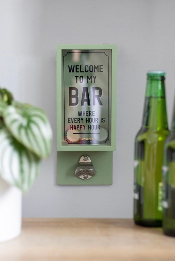 Green Wooden Garden Bar Bottle Opener Plaque