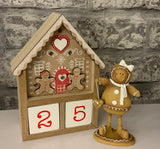 Gingerbread Wooden Christmas Countdown Calendar