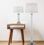 Chrome And Glass Column Table Lamp