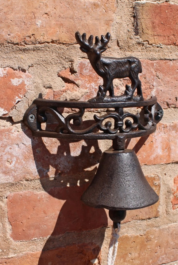Cast Iron Standing Reindeer Outdoor Bell