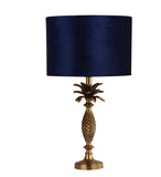 Antique Brass Pineapple Lamp And Velvet Shade