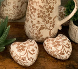 Rustic Brown Patterned Heart