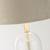Cambridge Satin Nickel Base With Glass And Velvet Shade