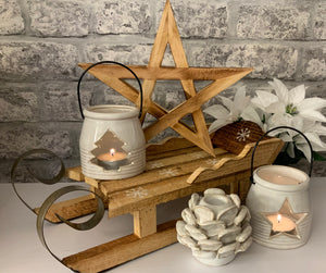 Wooden Styling Sledge With Snowflake Decoration