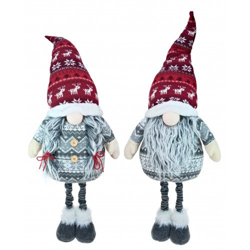 Tall Standing Fairisle Dressed Gonk With Telescopic Legs