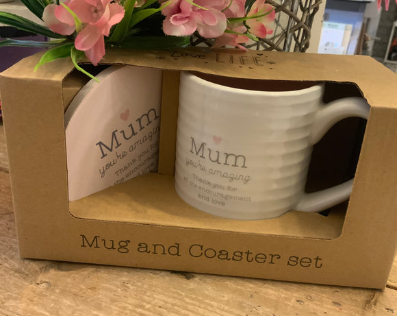 Mum Your Amazing Mug And Coaster Set