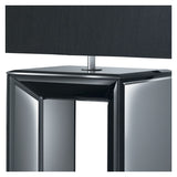Black Mirror Reflection Table Lamp with Black Oblong Shade
