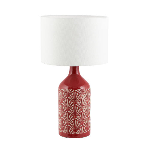 Poiret Red Art Deco Ceramic Lamp