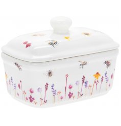 Busy Bee Ceramic Butter Dish