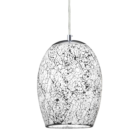 Crackle White Mosaic Glass Dome Light Fitting