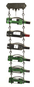 Cast Iron Wall Hanging Wine Holder With Corkscrew