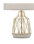 Geometric White Gloss And Metal Table Lamp