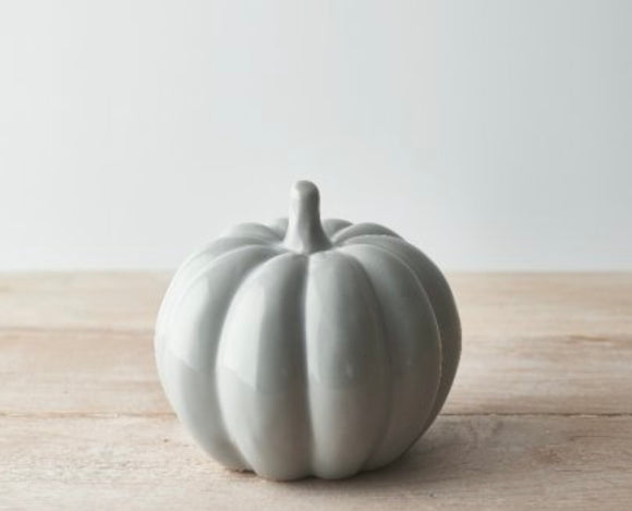 Grey  Ceramic Pumpkin 8.5 cm