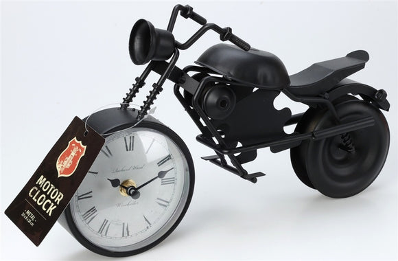 Black Metal Motorbike Clock