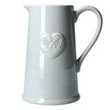 Gisela Graham Ceramic Grey Embossed Heart Jug