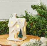 Small Led Ceramic House With Christmas Tree