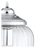 Glass And Chrome Pendant Light Fitting