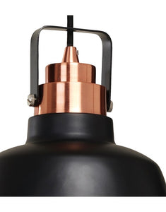 Industrial Black And Copper Ceiling Light Fitting