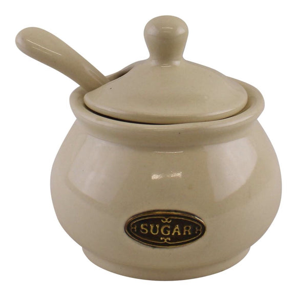 Country Cream Ceramic Sugar Bowl