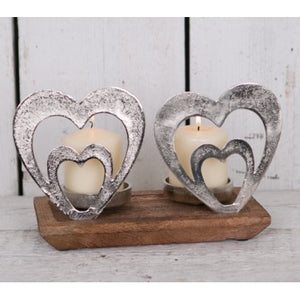 Double Heart Candle Holder