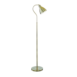 Antique Brass Adjustable Shade Floor Lamp