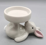 Grey Ceramic Rabbit Candle Holder
