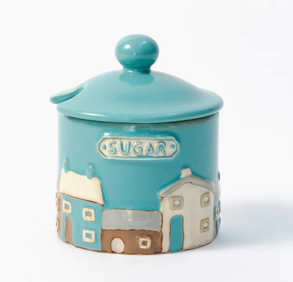 Country Cottage Ceramic Sugar Pot And Lid