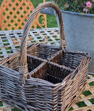 Willow Square 4 Section Cutlery/Condiments Basket