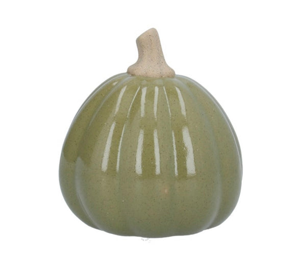 Green Earthenware Pumpkin Ornament