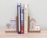Wooden Houses Set Of Bookends