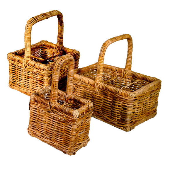 Willow Cutlery/ Wine Holder Basket 4 Sections