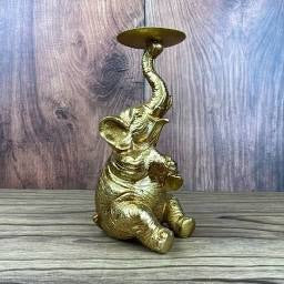 Gold Elephant Candle Holder