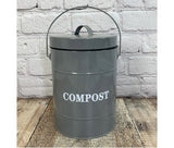 French Grey Metal Composter Caddy