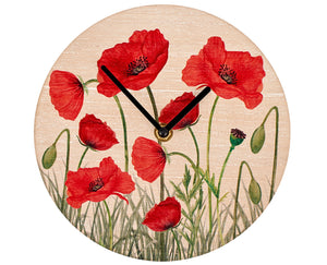 Poppy Design Wooden Wall Clock