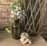 Grey Ceramic Rabbit Candle Holder