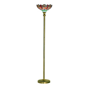 Dragonfly Antique Brass Floor Lamp