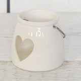 White Ceramic Heart Tealight Holder