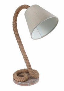 Rope Table Desk Lamp With Natural Cotton Shade