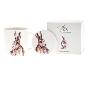 Meg Hawkins Hare Mug And Coaster Gift Set