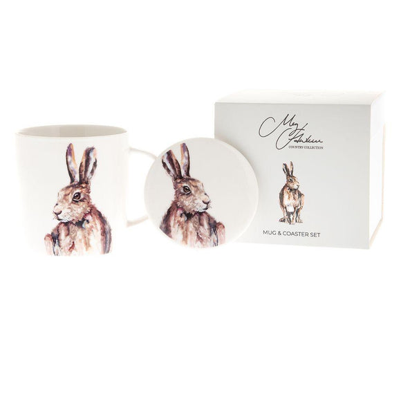 Meg Hawkins Hare Mug And Coaster Gift Set