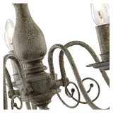 Grey Metal Candle  5 Light Fitting