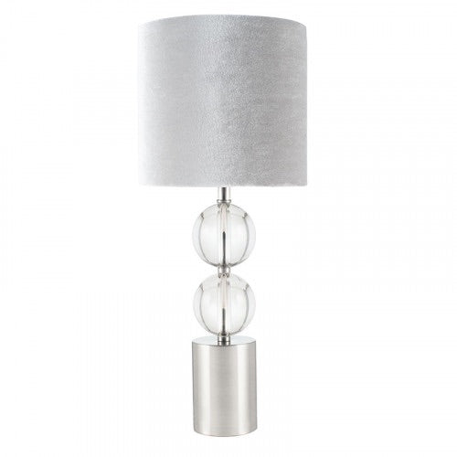 Harris Brushed Silver And Clear Glass Table Lamp