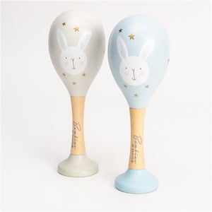 Wooden Maracas In Blue And Grey