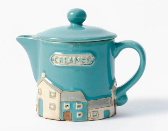 Country Cottage Ceramic Creamer And Lid