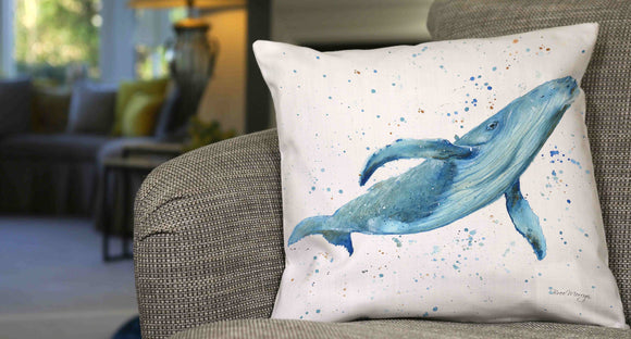 Wilfred Whale Feather Cushion