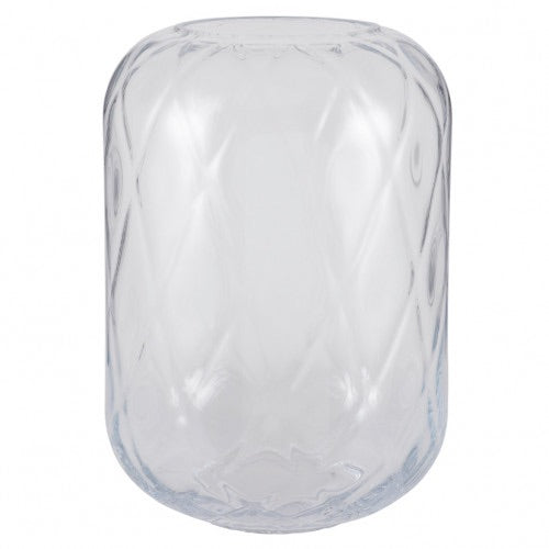Large Quadrant Cut Clear Glass Vase