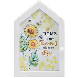 Wooden Key Cabinet Sunflower And Bee Happy