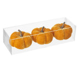 Velvet Orange Pumpkins Set Of 3